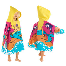 Opruiming! Strandhanddoek met capuchon voor kinderen, surfponcho voor baby's, zachte katoenen badjas voor jongens en meisjes – zeemeerminprint,