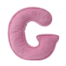 Pink Corduroy Letter Pillow (H), Hugging Design, A-Z Initial Throw Pillows for Sofa/Bedroom – Compatible with Home Decor