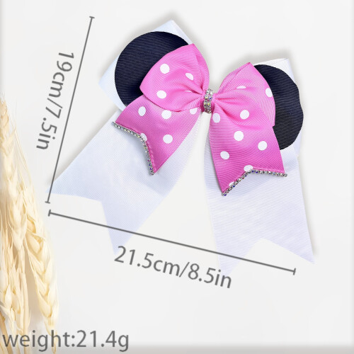 Fiocchi per capelli a pois con decorazioni di strass (4 pezzi) 1