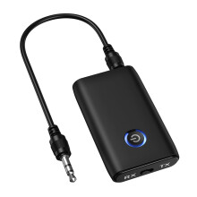 Ankilo Bluetooth 5.3 Transmitter Receiver, 2-in-1 Bluetooth Audio for TV Receiver with 3.5mm Jack, Long Battery Life, Noise Cancellation for PC, Airp