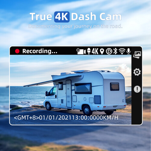 Miofive Car Camera 4K Resolution, 5G WiFi & Bluetooth, GPS Dash Cam, 3" IPS Screen, G-sensor, Night Vision, Loop Recording, HDR, App Control, and Sup 1