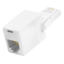 BT Telephone Line Adapter RJ11 Socket Female Jack to BT Male Plug RJ11 6P4C 4 Wire Converter for UK Landline Phone Cord Home & Office Fax Modem Exten