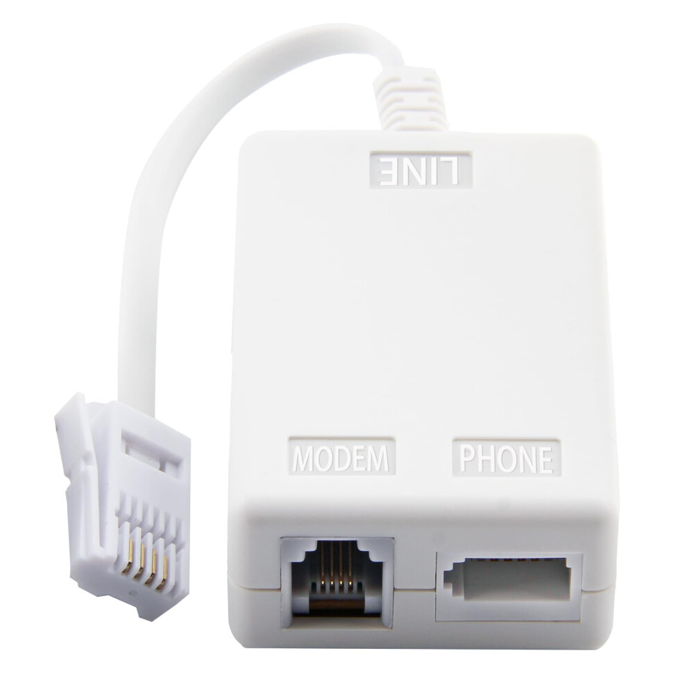 Bt Telephone Splitters Adsl Filter With Cable And Rj11 Connection Adapter, Adsl Microfilter Bt Plug/Socket Internet And Telephone Socket Splitter Cab 5003743081591