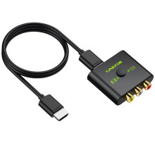 LiNKFOR RCA to HDMI Converter for Wii, PS2, N64 & Retro Games with 1080P/720P Output, Supports 4:3 & 16:9 Aspect Ratios, Includes 1.5ft HDMI Cable fo
