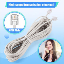 1 Stuks 10M RJ11 Telefoonconnector Verlengkabel Wit