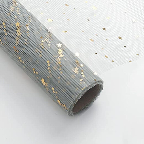 MesaSe Gilding Star Moon Net Mesh Nut Χαρτί περιτυλίγματος λουλουδιών σε ρολό, προμήθειες