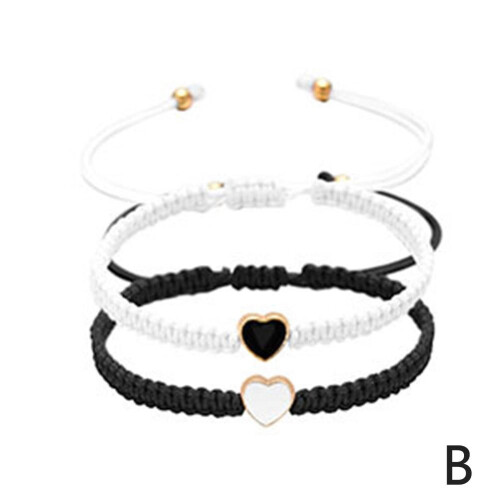 Set di braccialetti dell'amicizia a forma di cuore per coppie (2 pezzi)