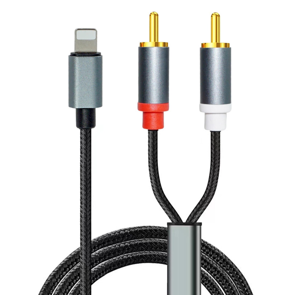 Llfyxm Rca Audio Aux Cable, 2-Male Rca Ios Adapter For Iphone To Aux Cable(1M) Auxiliary Lines Compatible With Iphone Ipad Ipod Touch For Home, Car A White 44054557