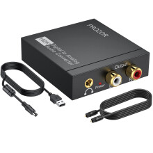 PROZOR DAC Converter 192khz- Digital to Analog Audio Converter 2.0CH Optical Toslink Coaxial to L/R RCA & 3.5mm Stereo Audio Adapter with 1m/3ft Opti