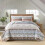Boho Twin Quilt Set Mocha Brown Floral 2 pcs 1