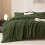 Olive Green Fleece Comforter Set Queen 1+2 2