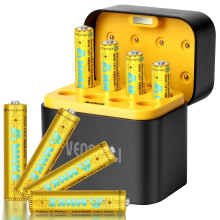 8PCS AAA Rechargeable Lithium Batteries 1300mWh 1.5V With Charger High-Capacity 1000+ Cycles of Use Ultra-Long Lasting Time 2.5h Fast Charge With LED