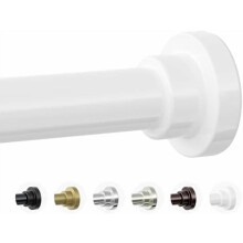 Heavy Duty 1" Tension Shower Rod, 28-102", Non-Slip, No-Drill, Rust-Free, White – Compatible with Standard Shower Curtains