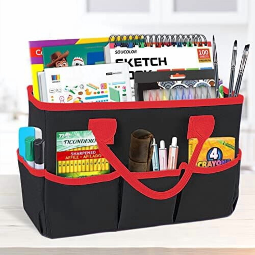 Kunsttaske med lommer – 600D polyester