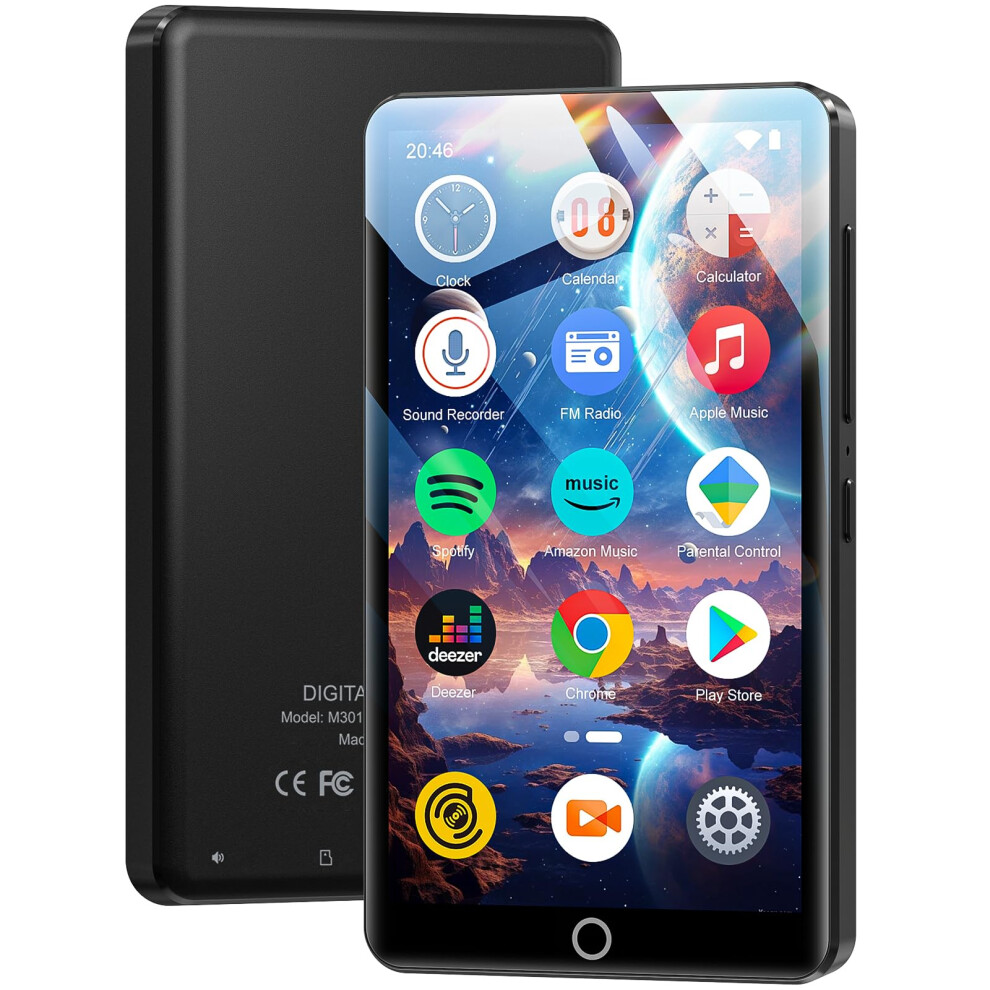96Gb Mp3 Player With Bluetooth And Wifi, Portable 4.02 Inch Touchscreen Mp4 Players, Android Kids Mp3 Player With Spotify, Audible, Deezer, App Store 48127400