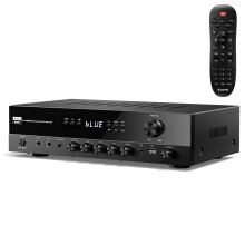 Donner Stereo Receivers, 5.1 Channel Audio Amplifier with Bluetooth 5.3, Optical/Coaxial, USB, FM, 2 Mic-in, Echo, RCA, AC-3 Input for Home, Karaoke,