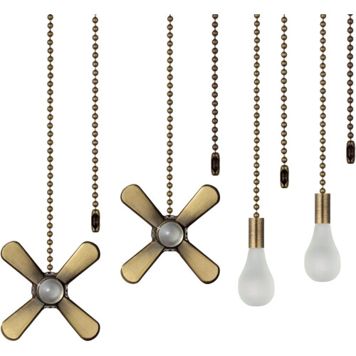 Conjunto de 2/4 peças de corrente para ventilador de teto de 12 polegadas com lâmpada fosca de 3 mm e extensor de cabo – Compatível com