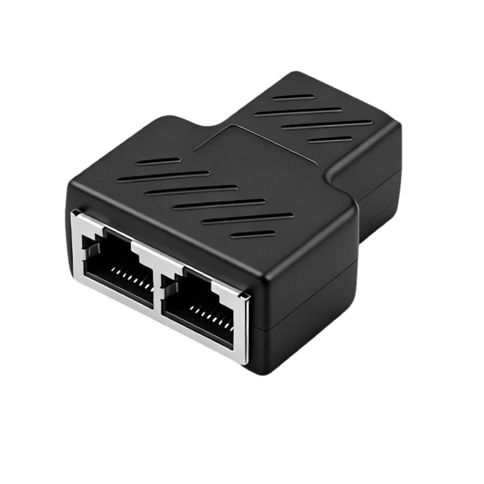 Rj45 Splitter Connector, Ethernet Splitter 1 To 2 Way Dual Network Adapter, Cat 5/Cat 6 Lan Adapter For Cable Extension And Sharing Dsl, Modem, Or Et 49502084