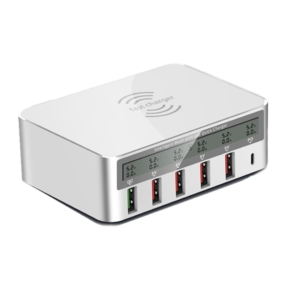 100W Multi Usb Fast Charger Pd 20W Qc 3.0 Lcd Wireless Charger,Easy To Use 9130661703406