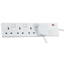 Pro Elec 4 Gang 2m Switched Extension Lead in White