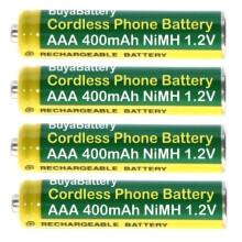 Cordless Telephone Batteries AAA Rechargeable 400mAh 1.2V NiMH BuyaBattery 4-Pack