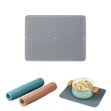 ¡Liquidación! Tapete de silicona para secar platos en el fregadero de la cocina: secado rápido, resistente al calor, fácil de limpiar, compatible