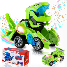 Macchina trasformabile dinosauro giocattolo per bambini 2-5: Macchina giocattolo dinosauro trasformabile con luci e musica per bambini da 1 a 3 anni
