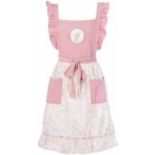 Vintage Rüschenschürze für Damen, Baumwollmischung, verstellbar