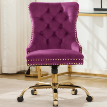 Fauteuil de maquillage ENYOPRO avec dossier haut, grand fauteuil de bureau pivotant en velours pour la maison ou le bureau, fauteuil ergonomique et