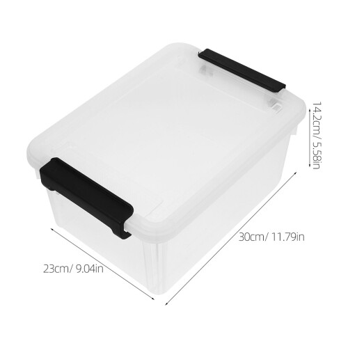 FRCOLOR File Organizer File Container Document Organizer Clear File Box Storage Container Office Storage Box With Lid Office File Folder 7L 1