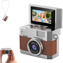 Viral Flip-Screen Vlogging Kit - HD zsebkamera 180-os szelfi objektívvel + 32 GB-os kártyával, Retro Y2K digitális videokamera tinédzsereknek