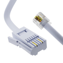 ASNQ BT Telephone to RJ11 Cable Long 3m - BT cable 2 Pin Wire 6P2C ADSL Modem Phone Plug Male Broadband Cable, Extension Lead for Landline, Modem, Fa