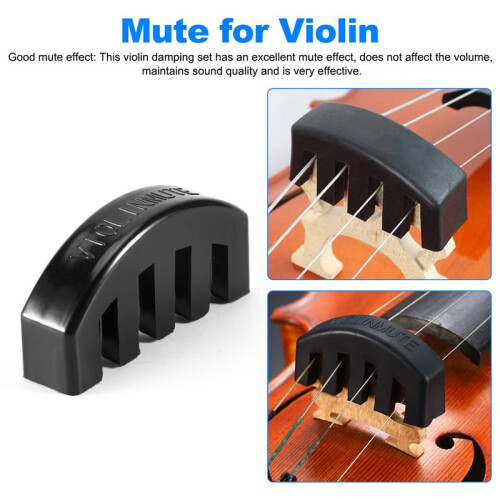 Rubber Mute silencer 4/4 Violin Fiddle slight Practice Black 1