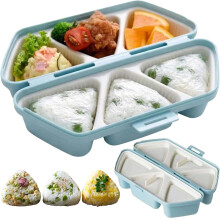 2026 New 6-in-1 Onigiri Mold, 6-Cavity Triangle Rice Ball Maker, Non-Stick Sushi Press Kit, Musubi Maker & Bento Container – Compatible with Home,