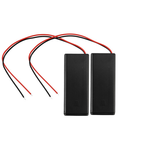 2 x 2 x AAA 3 V Battery Holder Case Box Wire  / OFF  m Cover
