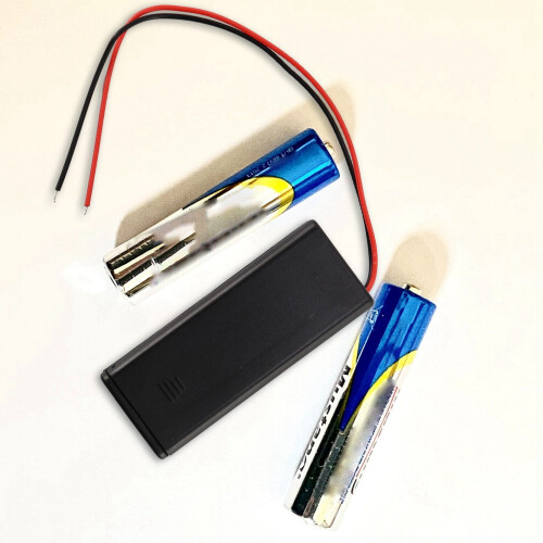 2 x 2 x AAA 3 V Battery Holder Case Box Wire  / OFF  m Cover 1