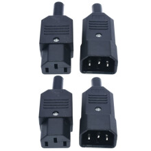 YINGSC 2 Pair AC 250V 10A IEC 320 C14 Male Female Panel Mount Plug Adapter Power Connector Socket 3Terminals Panel Mount Power Socket Adapter Connect