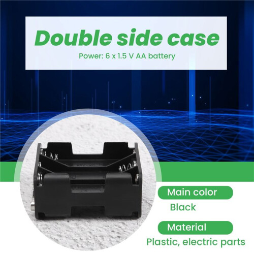 Double Side Spring 6 x 1.5 V AA Battery Holder Case Box Black 2