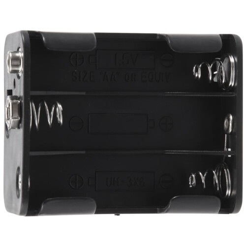 Double Side Spring 6 x 1.5 V AA Battery Holder Case Box Black