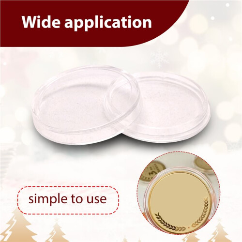 10 pcs Small round transparent plastic coin capsules box 20mm