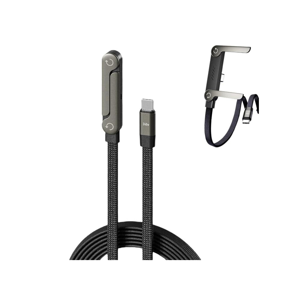 240W Invisible Holder Charger, 2-In-1 C-To-C Fast Charging Cable With Built-In Stand For Smartphones & Tablets, 3.3Ft 9170372930654