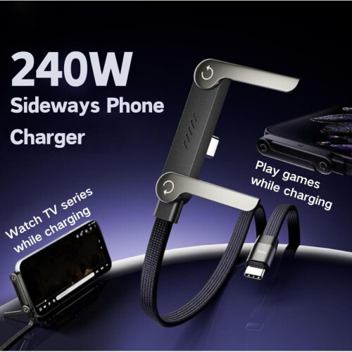 Carregador de celular lateral com suporte e apoio invisíveis. 1