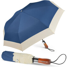 Compact Golf Umbrella Large - 54inch Travel Big Portable Automatic Folding Windproof for Men Heavy Duty 210T Dupont Teflon Coated Rain