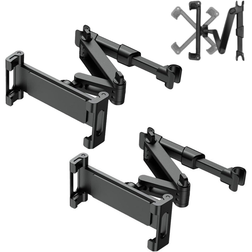 3-In-1 Car Headrest Tablet Holder, Extendable & Foldable, 360 Rotation, Adjustable Backseat Mount (Black2) 9170372930760