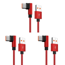 USB-C-Winkelkabel mit Nylongeflecht, 1 m