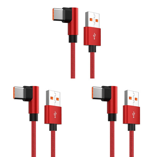 USB-C-Winkelkabel mit Nylongeflecht, 1 m