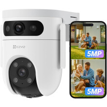 EZVIZ Dual Lens 6K (3K+3K) Wired Security Camera Outdoor Wifi, 360 Pan Tilt, Supports 512GB, Auto-Track, Patrol Mode, Human/Vehicle Detection, Color