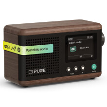 Pure Classic Mini Portable digital radio - DAB+ & FM - Bluetooth 5.3-15 hours battery life - 2 equaliser options - 2.4 inch colour display - Carrying