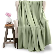 King Size Microfleece Blanket – Supersoft, Lightweight, All-Season Throw for Bed/Couch/Sofa, Travel & Pets – Sage Green | Compatible with standard