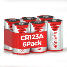 BEVIGOR CR123A 3V Lithium Battery, 6 Pack CR123A Batteries, High Capacity Lithium 123 Battery for Flashlight and Security Device [ Non-Rechargeable ]